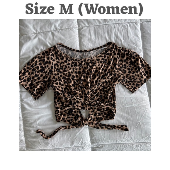 Victoria's Secret Tops - Victoria's Secret Brown and Black Tie-Front Cropped Blouse